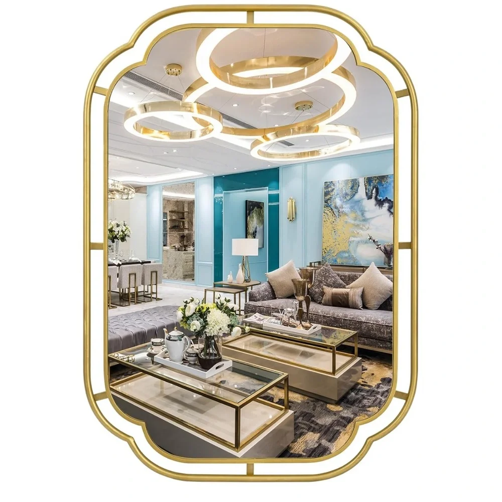 Elegant Gold Framed Bathroom Mirror